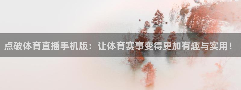 点破体育直播手机版：让体育赛事变得更加有趣与实用！